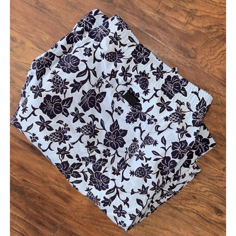 Polo Sport Ralph Lauren Blue Floral Hawaiian Swim Trunks Board Shorts Mens XL 7"